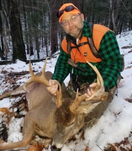 Donald Morgan of Charlotte, Vt. with the 8-point, 192-pound buck he took during Vermont’s 2019 November deer season in Addison County