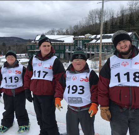 Olivia Rounds, Jacob Barboza, Sean Anderson, and Dalton Hutchinson of the Fall Mountain Special Olympics team