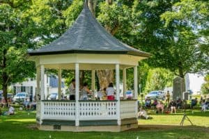 Nearly 100 guests attended the Kinhaven Music School faculty concert program on the village green