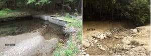 Completed dam removal project in Perkinsville, Vt.