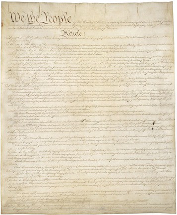 The Constitution of the United States of America. Photo provided by the U.S. National Archives