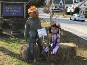 Ludlow Rec Dept. invited business and families to decorate downtown with creative scarecrows