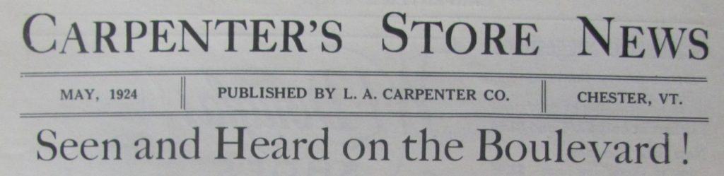 May 1924 Carpenter's Store News. 