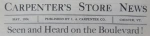May 1924 Carpenter's Store News.