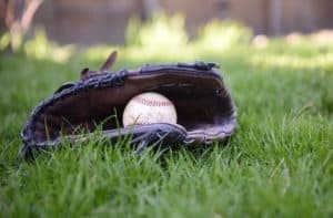 baseball and glove, spring sports