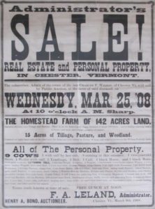 A 1908 auction poster. Pete Delaney lives at this property today. Photo provided