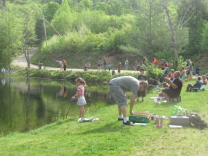 37 children attended the fishing derby, and 57 fish were caught. Photo by Ron Patch