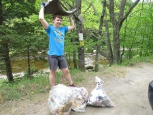 Armando Stettner with trash he collected. Photo by Kelly Stettner