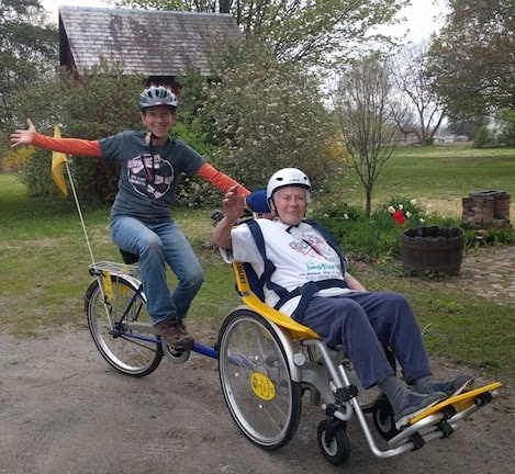 The Duet Wheelchair Bike Ride Service offers an opportunity to take a ride through the village. Photo provided