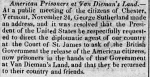 1843 Whig Standard on Van Dieman's Land. Photo provided