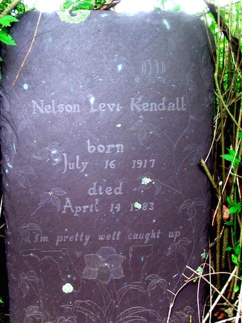 Nelson's slate grave. Photo provided