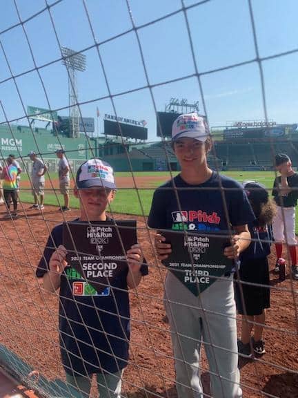 Cruz Febbie and Milo Tucker secured spots at the New England Regional Championship at Fenway Park. Photo provided by Scott Febbie