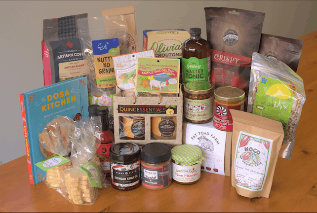 VSFA's gift box of Vermont-made food and beverage products. Photo provided