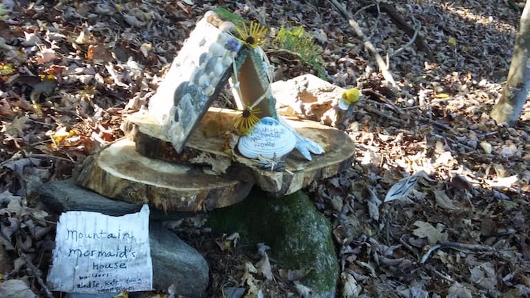 One of the fairy houses all handmade by volunteers from all natural materials. Photo by Bill Lockwood