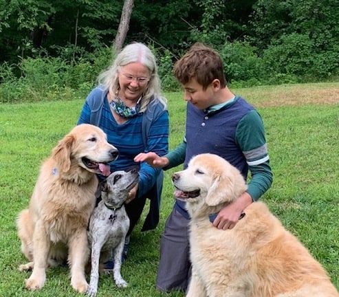 Carol MacLaury, Graham, Obi, Phoebe, and Libby. Photo provided