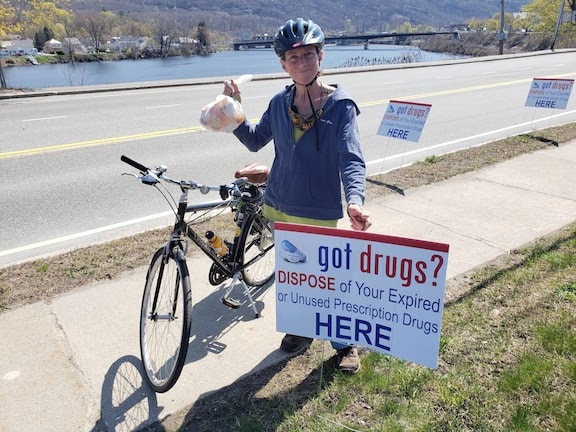 Bike to the Box in Bellows Falls for National Drug Take-Back Day. Photo provided