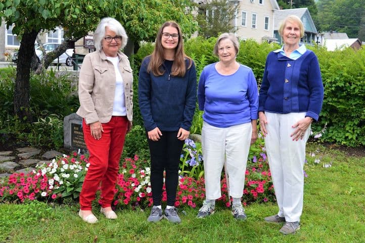 Springfield Garden Club members congratulate Rosalee. From left Deanna Dexter, Rosalee Saccardo, Margery Collins, and Jocelyn Zezza.