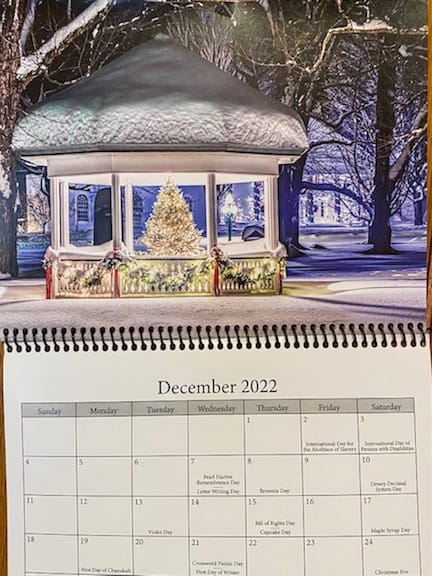 The 2022 Weston calendar is available at Wilder Memorial Library. Photo provided