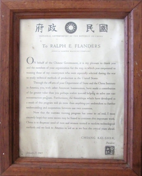 Chiang Kai Shek document. Photo by Ron Patch