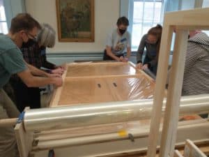 Volunteers build the window dressers. Photo provided