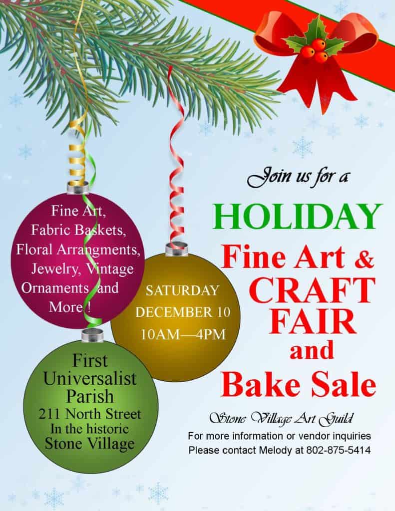 Chester Holiday Fine Art, Craft Fair and Bake Sale The Vermont