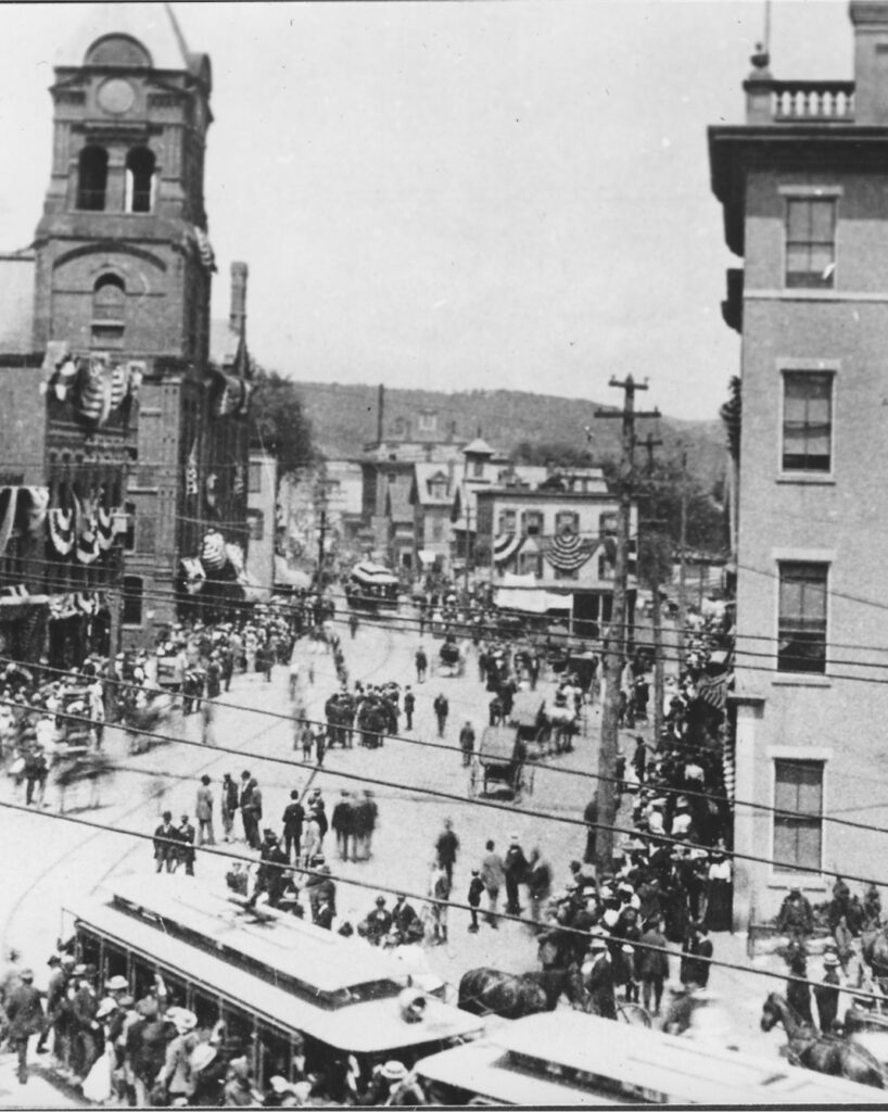 Main Street in Bellows Falls, showing the old town hall. Photo provided