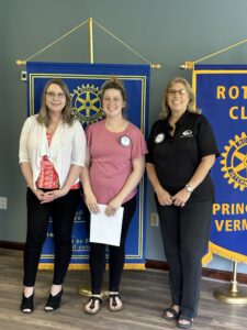 Left to right: Michelle Chamberlain, Rotary Club President Emma McGuirk, and Rotary Club President-elect Deb Cox. Photo provided