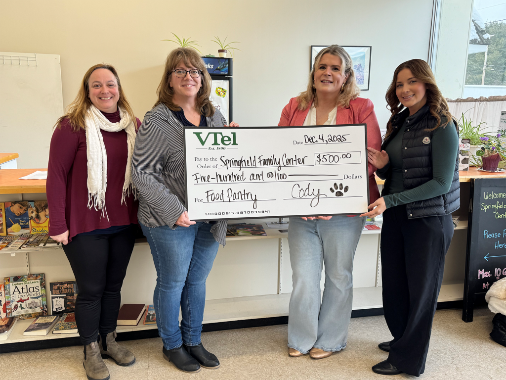 VTel donates $5,000 to local food pantries